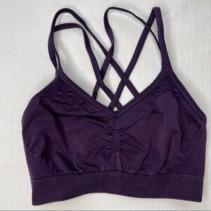 Calia by Carrie underwood women's athletic purple sports bra strappy yoga XS.